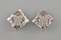 Preview: Vintage Ohrclips Modeschmuck weiße schwarze Steine Strass 2x2cm