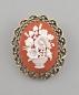 Preview: Modeschmuck-Brosche Vintage Gemme vergoldet