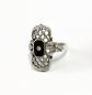 Preview: Ring mit Onyx  u. Swarovski-Steinen in Größen.53, 56