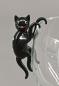 Preview: Katze am Glas schwarz 5cm
