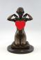 Preview: Bronze Jugendstil Frauenakt auf Kissen