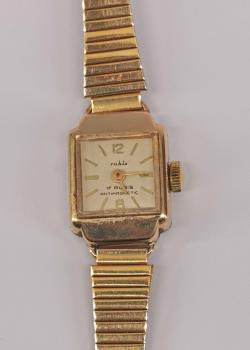 Vergoldete Damen-Armbanduhr Ruhla