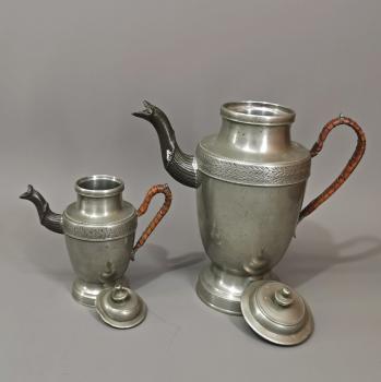Paar Zinn-Kannen Biedermeier