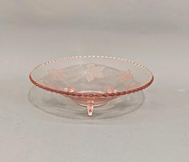 Gebäckschale Roséglas Weinrebendekor