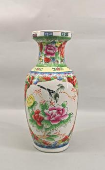 große Vase Blumenmuster mit Vögeln
