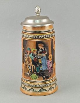 Reliefkrug Wirtshausszene