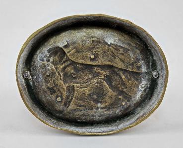 Messing-Aschenbecher Jugendstil Jagdhund
