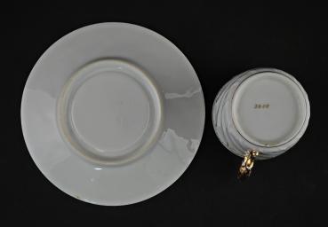 SammelgedeckTasse mit Untertasse Golddekor
