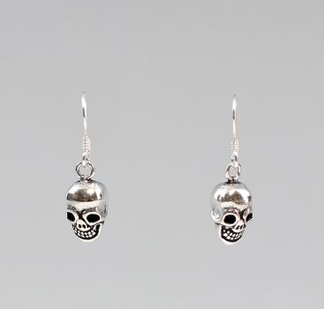 Silber-Ohrringe Sterling Totenkopf
