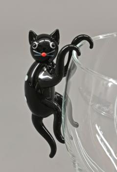 Katze am Glas schwarz 5cm