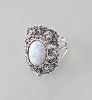 Ring Opal-Markasiten Gr. 54/55 da