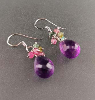 Amethyst Turmalin Ohrringe
