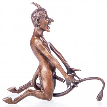 Erotische Bronzefigur Wiener Art Nackter Teufel
