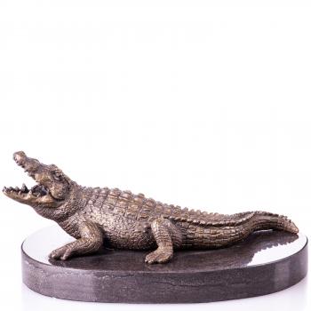 Bronzefigur Krokodil