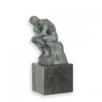 Bronze Skulptur "Der Denker" grünes Finish