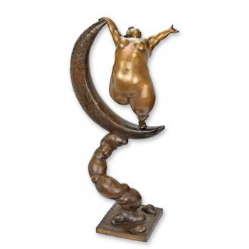 Bronze Skulptur stilisierte Mondtänzerin Akt