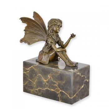 Bronze sitzende Elfe