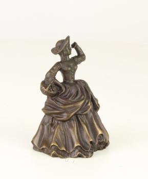 Bronze Figürliche Glocke Lady mit Korb