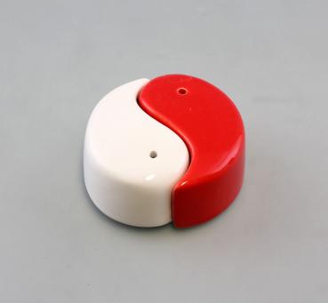 Salz Streuer Paar Yin & Yang rot / weiß