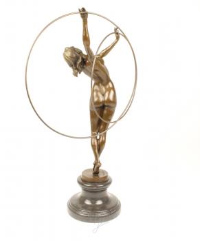Bronze Skulptur Hula-Hoop Tänzerin