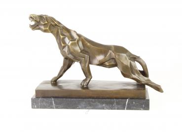 Bronze Skulptur Verwundeter Panther