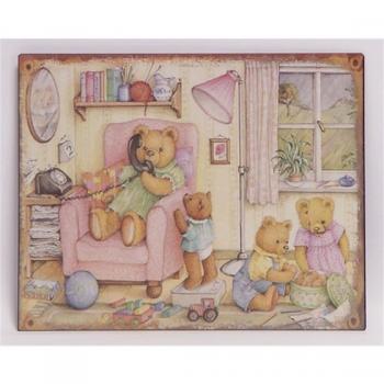 Wandschild Teddy-Familie