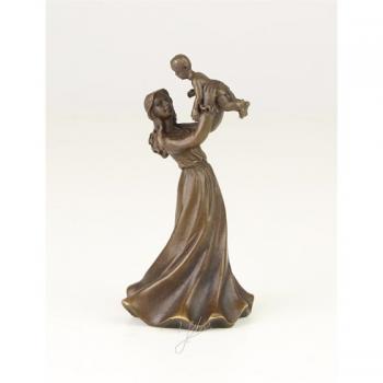 Bronze Glocke Lady mit Kind