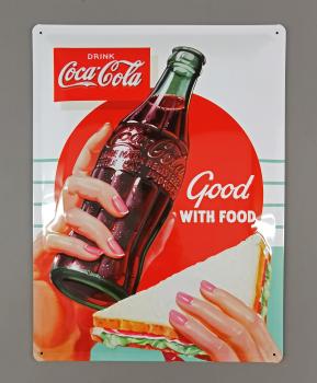 Blechschild Coca-Cola Good with Food