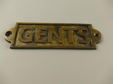 Toiletten Schild Gents Messing