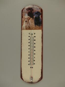 Thermometer antik Blechschild Hund