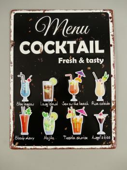 Blechschild gestanzt  Cocktail