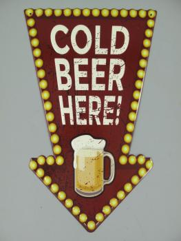 Blechschild  Cold Beer