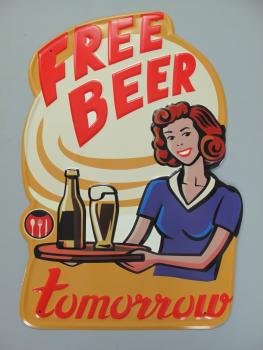 Blechschild geprägt Free Beer
