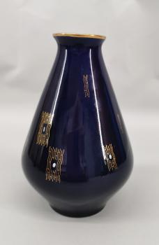 Porzellan Vase Älteste Volkstaedt kobalt gold 60er Jahre Vintage