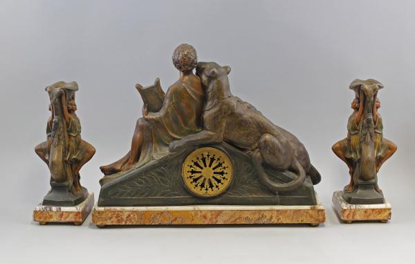 Figürliche Uhren-Garnitur Art déco