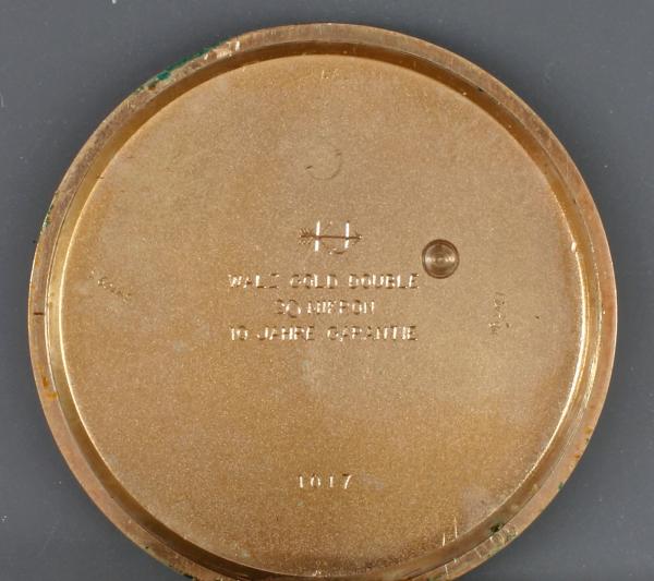 Vergoldete Herren-Taschenuhr Art déco um 1930