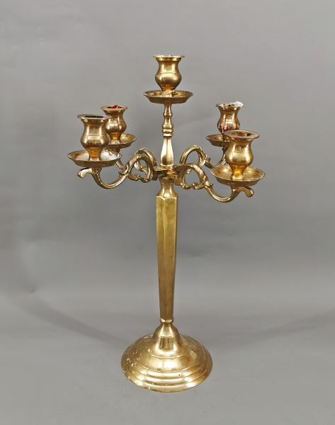 5-armiger Leuchter Messing