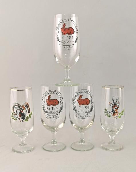 5 Biertulpen Jagd und Kaninchenzucht Motive