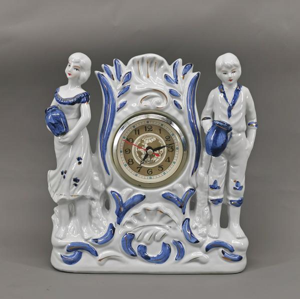 Figuren-Uhr Blaudekor