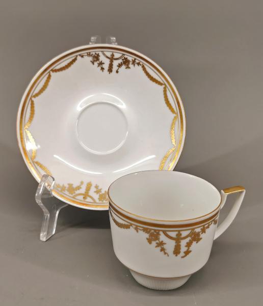 Tasse Jugendstil Goldfestons