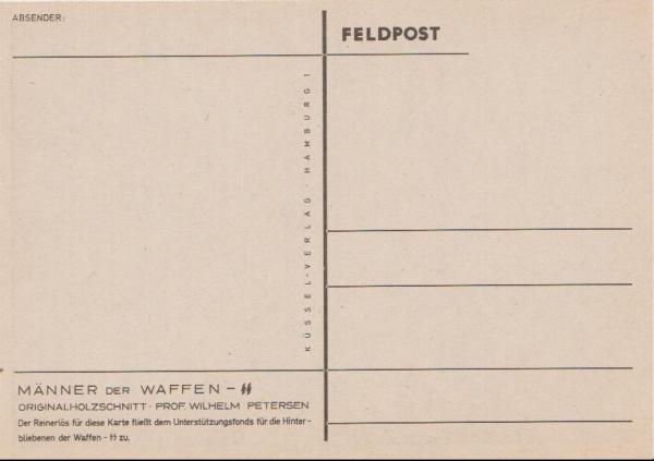 AK Männer der Waffen-SS Petersen Feldpost Repro.