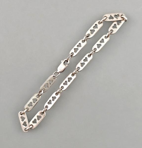 Silbernes Armband Herzchen L 19 cm