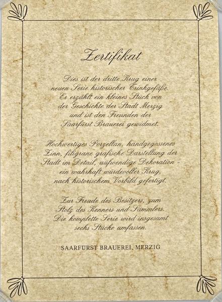Sammlerbierkrug Saarfürst Merzig Jahreskrug 1988
