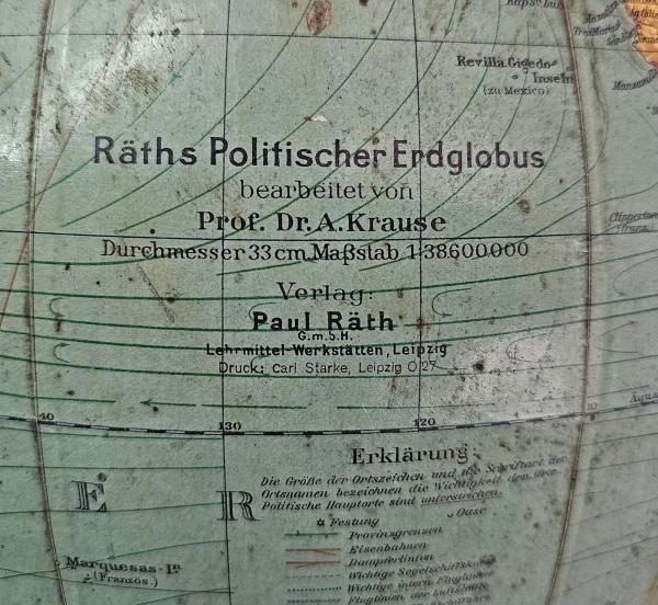 Räths Politischer Erdglobus vor 1945