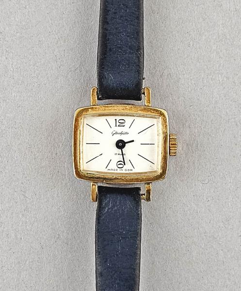 Vergoldete Damen-Armbanduhr Glashütte