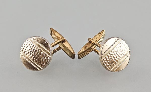Paar Manschettenknöpfe Art deco geometrisch Vintage D1,5cm