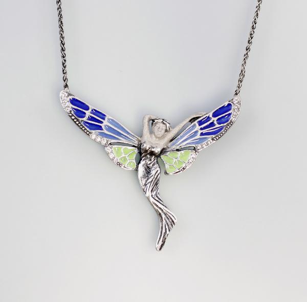 emailliertes Collier Elfe Swarovski-Steine