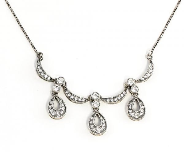 Jugendstil-Collier mit Swarovski-Steinen