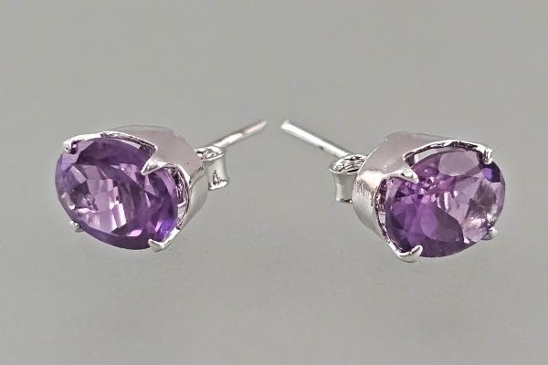 Amethyst Ohrringe oval