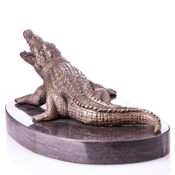 Bronzefigur Krokodil